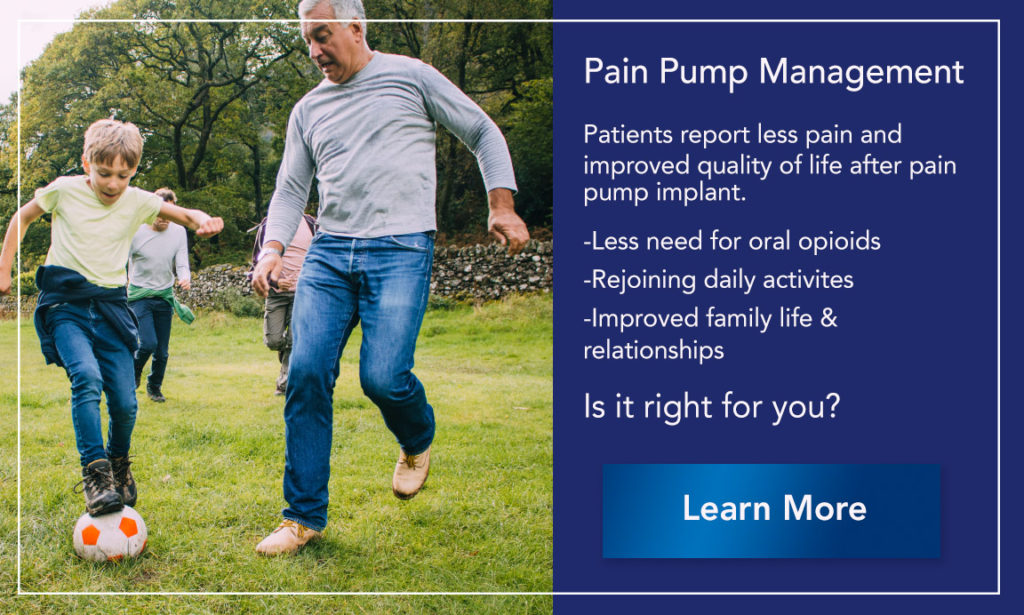 Dr. Castillo is the leading pain pump therapy doctor. This chronic pain treatment can help you improve your quality of life and get you back things you love doing. Click to learn more.