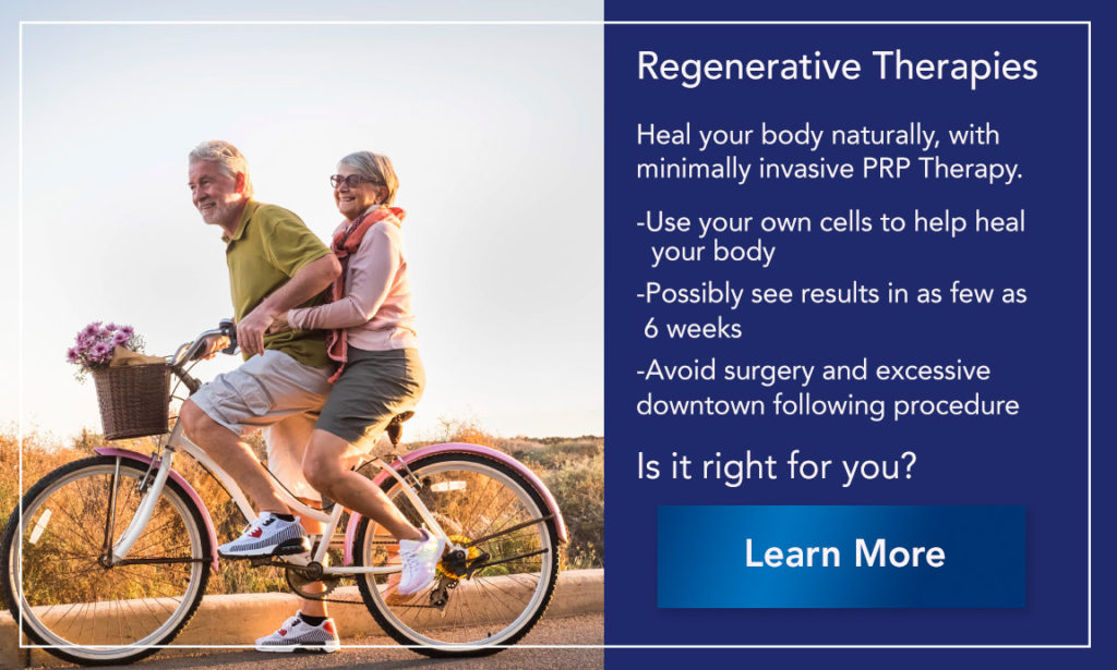 Dr. Castillo offers many regenerative therapies such as PRP therapy to help treat chronic pain. Click to learn more on if PRP therapy is right for you.