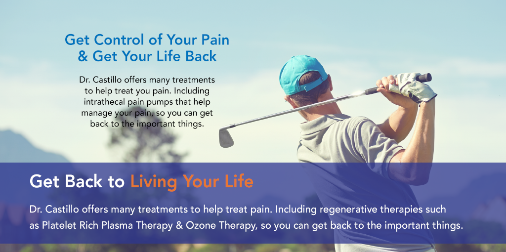 Dr. Castillo offers intrathecal pain pump management to help better control chronic pain.