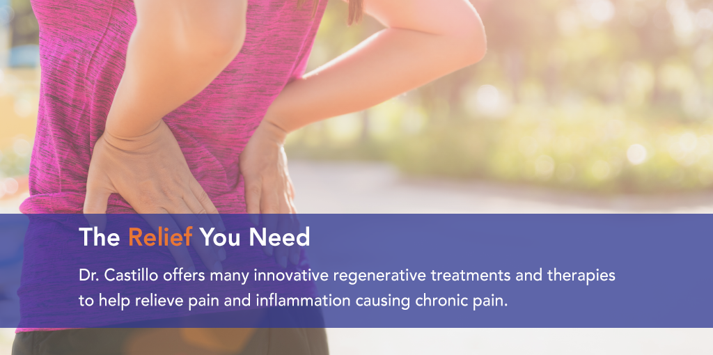 Dr. Castillo, pain management doctor, provides innovative regenerative medicine treatments to help treat patients pain.